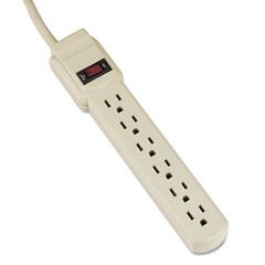 Innovera Six-Outlet Power Strip, 4-Foot Cord, 1-15/16 x 10-3/16 x 1-3/16, Ivory IVR73304