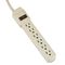 Innovera Six-Outlet Power Strip, 4-Foot Cord, 1-15/16 x 10-3/16 x 1-3/16, Ivory IVR73304