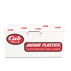 Jaguar Plastics Cub Commercial Low-Density Roll Can Liners, .5 mil., 24 x 32, White, 250/Carton JAGRW2432X
