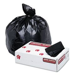 Jaguar Plastics Super Extra-Heavy Can Liners, 60 Gallon, 1.7mil, 38 x 58, Black, 100/Pack JAGG3858HBL