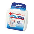 Johnson & Johnson Red Cross Mini First Aid To Go Kit, 12 Pieces, Plastic Case JOJ8295