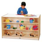 Jonti-Craft Mobile Storage Island, Clear Trays, 48w x 29d x 29-1/2h, Birch JNT0441JC
