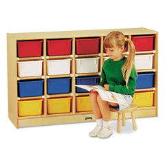Jonti-Craft Tray Mobile Cubbie, 48w x 15d x 29-1/2h, White/Blue/Green/Red/Yellow JNT0421JC
