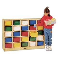 Jonti-Craft Tray Mobile Cubbie, 48w x 15d x 35-1/2h, Birch/Assorted JNT0426JC