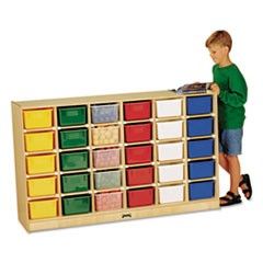 Jonti-Craft Tray Mobile Storage, 57w x 15d x 35-1/2h, Birch/Assorted JNT0431JC