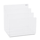 Kantek Clear Acrylic Desk File, Three Sections, 8 x 6 1/2 x 7 1/2, Clear KTKAD45