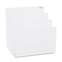 Kantek Clear Acrylic Desk File, Three Sections, 8 x 6 1/2 x 7 1/2, Clear KTKAD45