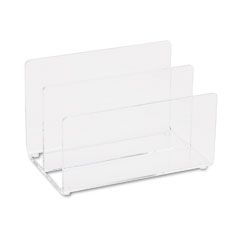 Kantek Mini Sorter, Two Sections, Acrylic, 4 1/8w x 6 1/4d x 4h, Clear KTKAD50