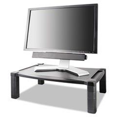 Kantek Wide Two-Level Stand, Height-Adjustable, 20 x 13 1/4, Black KTKMS500