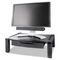 Kantek Wide Two-Level Stand with Drawer, Height-Adjustable, 20 x 13 1/4, Black KTKMS520