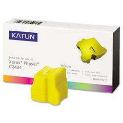 Katun 37977 Compatible Solid Ink Stick, 3,400 Page-Yield, Yellow, 3/Pk KAT37977