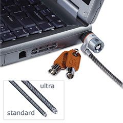 Kensington MicroSaver Keyed Ultra Laptop Lock, 6 ft. Steel Cable, Two Keys KMW67723
