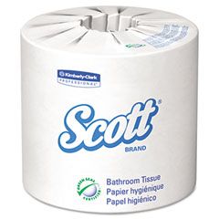 KIMBERLY-CLARK PROFESSIONAL* SCOTT 100% Recycled Fiber Bathroom Tissue, 2-Ply, 506 Sheets/Roll, 80/Carton KIM13217