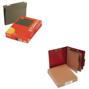 KITACC15006UNV14115 - Value Kit - Acco Presstex 20-Point Classification Folders (ACC15006) and Universal Hanging File Folders (UNV14115)