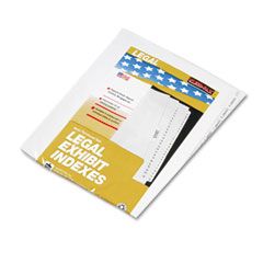 Kleer-Fax 80000 Series Side Tab Legal Index Divider Set, Printed "Exhibit A"-"Exhibit Z" KLF81000
