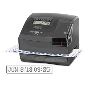 Lathem Time 1500E 1500E atomic wireless Time recorder, 6-3/8w x 7-1/4d x 5-3/4h, charcoal