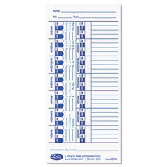 Lathem Time Universal Time Card, White, 100/Pack LTHE100