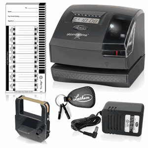 Lathem Tru-Align Time Clock and Stamp, 5.7" x 6.3" x 7.2" (1600E)
