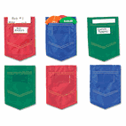 Learning Resources Mini Pockets, Blue, Red, Green, 4 x 6, 6/Pack LRNLER6445