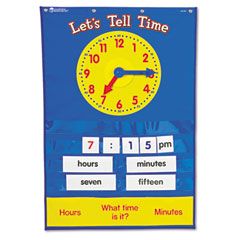Learning Resources Teaching Time Pocket Chart with 67 Cards, 23 x 34 LRNLER2991