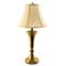Ledu Three-Way Incandescent Table Lamp with Bell Shade, Antique Brass Finish, 27" LEDL9002