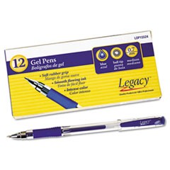Legacy Grip Roller Ball Stick Gel Pen, Blue Ink, Medium LOP15524