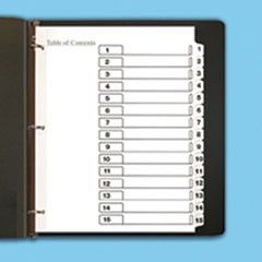 Legacy Printable Table of Contents Dividers, White, 15-Tab, 3-Hole, White Tabs LOP12329