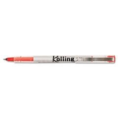 Legacy Roller Ball Stick Waterproof Pen, Red Ink, Fine, Dozen LOP15535