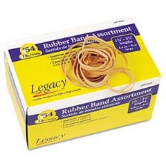 Legacy Rubber Bands, #54, Assorted Sizes, Approximately 650, 1 lb Box LOP14425
