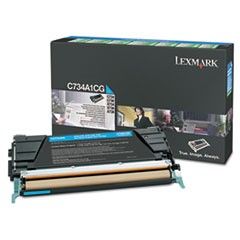 Lexmark C748H1CG High-Yield Toner, 10000 Page-Yield, Cyan LEXC748H1CG