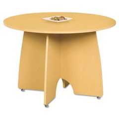 Linea Italia Massima Line Round Table, 43-3/8w x 43-3/8d x 29-1/2h, Honey LITMA129HON