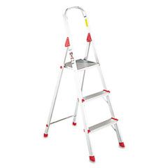 Louisville #566 Three Foot Folding Aluminum Euro Platform Ladder, Red DADL234603