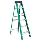 Louisville #592 Six-Foot Folding Fiberglass Step Ladder, Green/Black DADFS4006