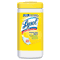 LYSOL Brand Sanitizing Wipes, Lemon & Lime Blossom, White, 7 x 8, 80/Canister, 6/Carton RAC77182CT
