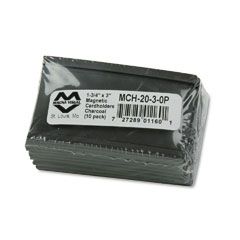 Magna Visual Magnetic Card Holders, 3 x 1 3/4, Charcoal, 10/Pack MAVMCH2030P