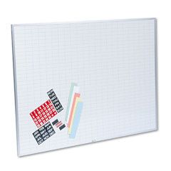Magna Visual Magnetic Work/Plan Kit, 1 x 2 Grid, Porcelain-on-Steel, 48 x 36, Blue/White MAVOB3648B