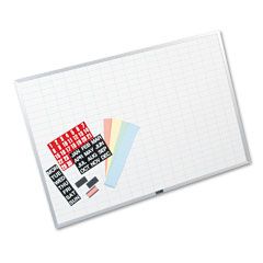 Magna Visual Magnetic Work/Plan Kit, 1x2 Grid, Porcelain-on-Steel, 36 x 24, Blue/White MAVOB2436B