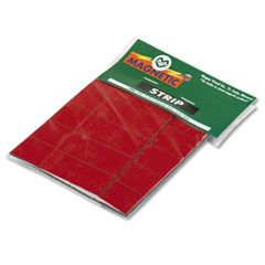 Magna Visual Magnetic Write-On/Wipe-Off Pre-Cut Strips, 2 x 7/8, Red, 25/Pack MAVPMR723