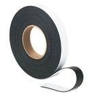 Magna Visual Magnetic Write-On/Wipe-Off Strips, 1" x 50 ft Roll, White MAVMR5081P