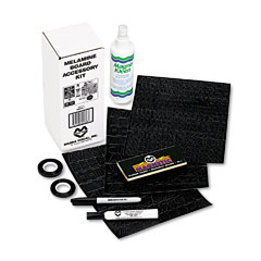 Magna Visual Melamine Board Accessory Kit, Self Adhesive, Black MAVMBAK1