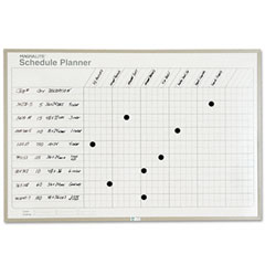 Magna Visual Schedule Planning Board, Porcelain-on-Steel, 36 x 24, Gray MAVML234