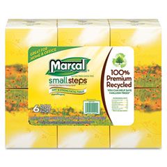 Marcal PRO Recycled White Facial Tissue in Fluff-Out Boutique Box, 80/Box, 6 Boxes/Pack MRC4034