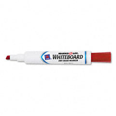 Marks-A-Lot Desk Style Dry Erase Marker, Chisel Tip, Red, Dozen AVE24407