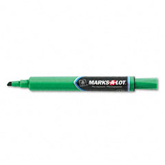 Marks-A-Lot Permanent Marker, Large Chisel Tip, Green, Dozen AVE08885