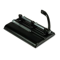 Master 24-Sheet Lever Action Two- to Seven-Hole Punch, 9/32 Diameter Holes, Black MAT325B