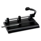 Master 3 Hole Punch, 13/22"Hole, 11"x7-1/2"x11-1/8", Sht Cap 40, BK (1340PB)