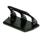 Master 30-Sheet Three-Hole Punch, Padded Handle, 9/32 Diameter Hole, Black MATMP40