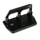 Master 40-Sheet Heavy-Duty Three-Hole Punch, 9/32 Diameter Hole, Gel Pad Handle, Black MATMP50