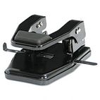 Master 40-Sheet Heavy-Duty Two-Hole Punch, 9/32 Diameter Hole, Padded Handle, Black MATMP250