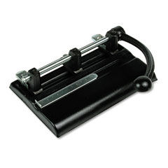 Master 40-Sheet Lever Action Two- to Seven-Hole Punch, 13/32 Diameter Holes, Black MAT1340PB